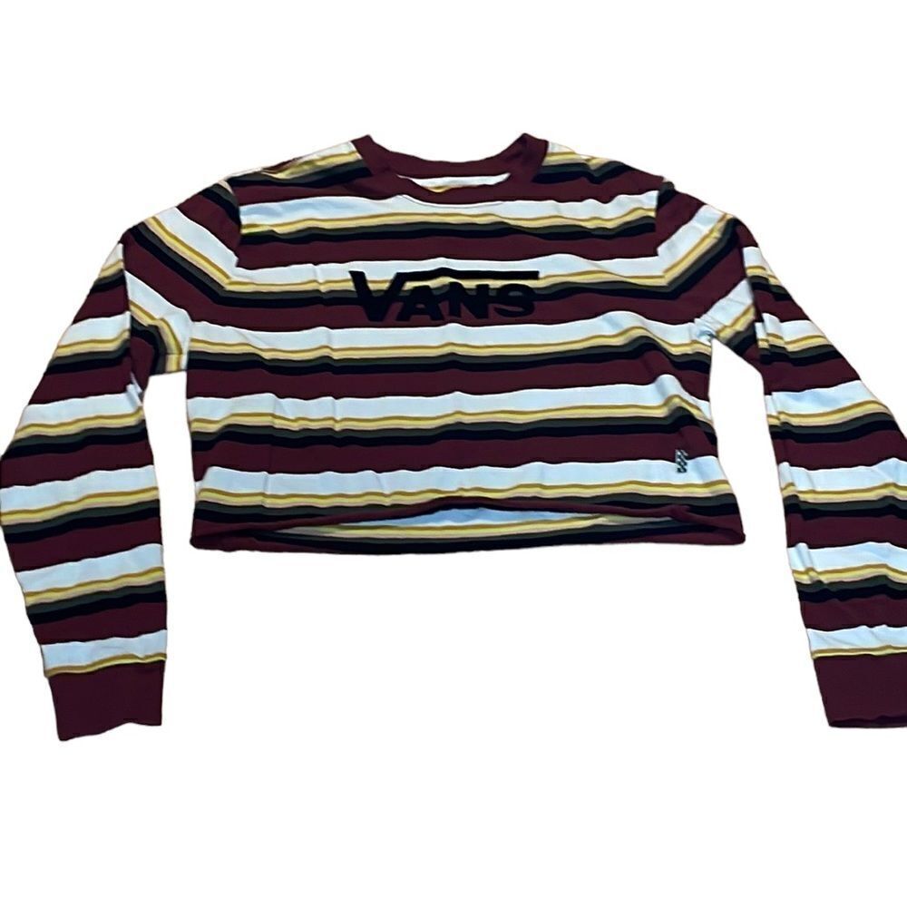 Vans Crop Shirt, long sleeve striped Tee, XS